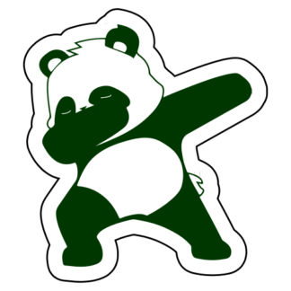 Dabbing Panda Sticker (Dark Green)